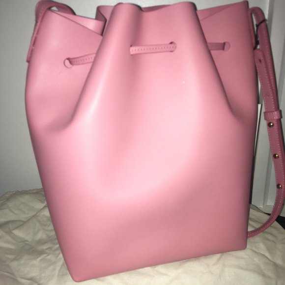 NWT MANSUR GAVRIEL Large Pink Leather Bucket Bag - Picture 5 of 6